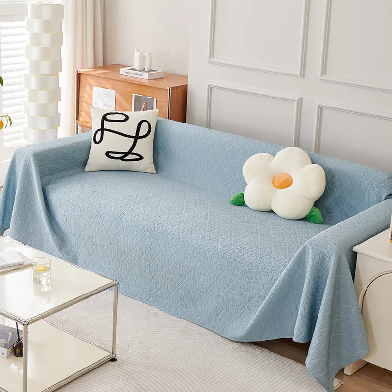Elliana Plaid Artificial Silk Couch Sofa Cover Blanket