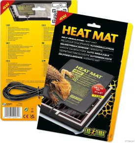 Exo Terra Heat Mat  Self-Regulating Reptile Heating Pad for Terrariums, Conductive Source for Reptiles & Amphibians, Fast Warm-Up, Safe & Energy Efficient, Even Distribution 4W