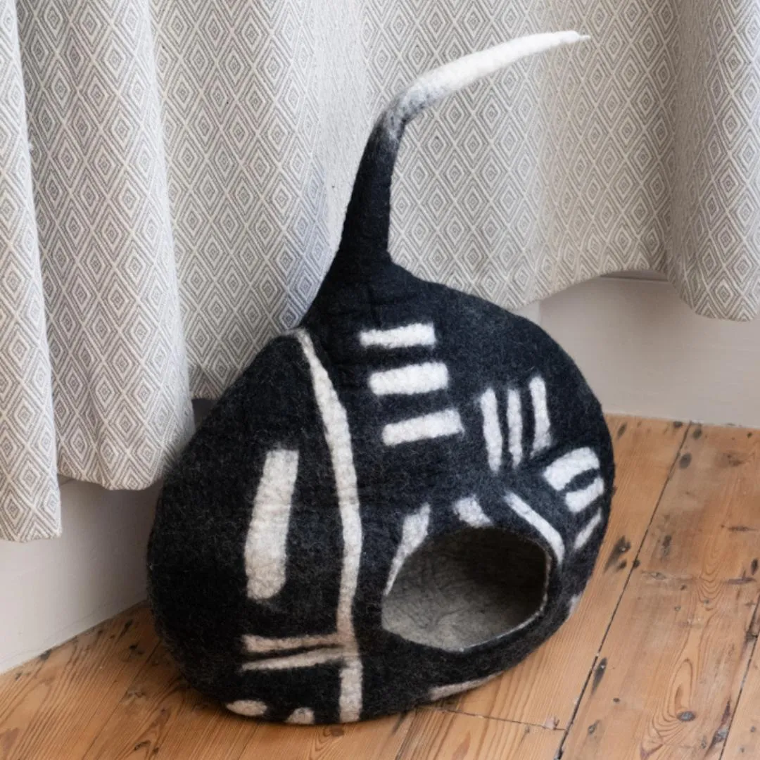 Felt Cat Cave Bed with Tail
