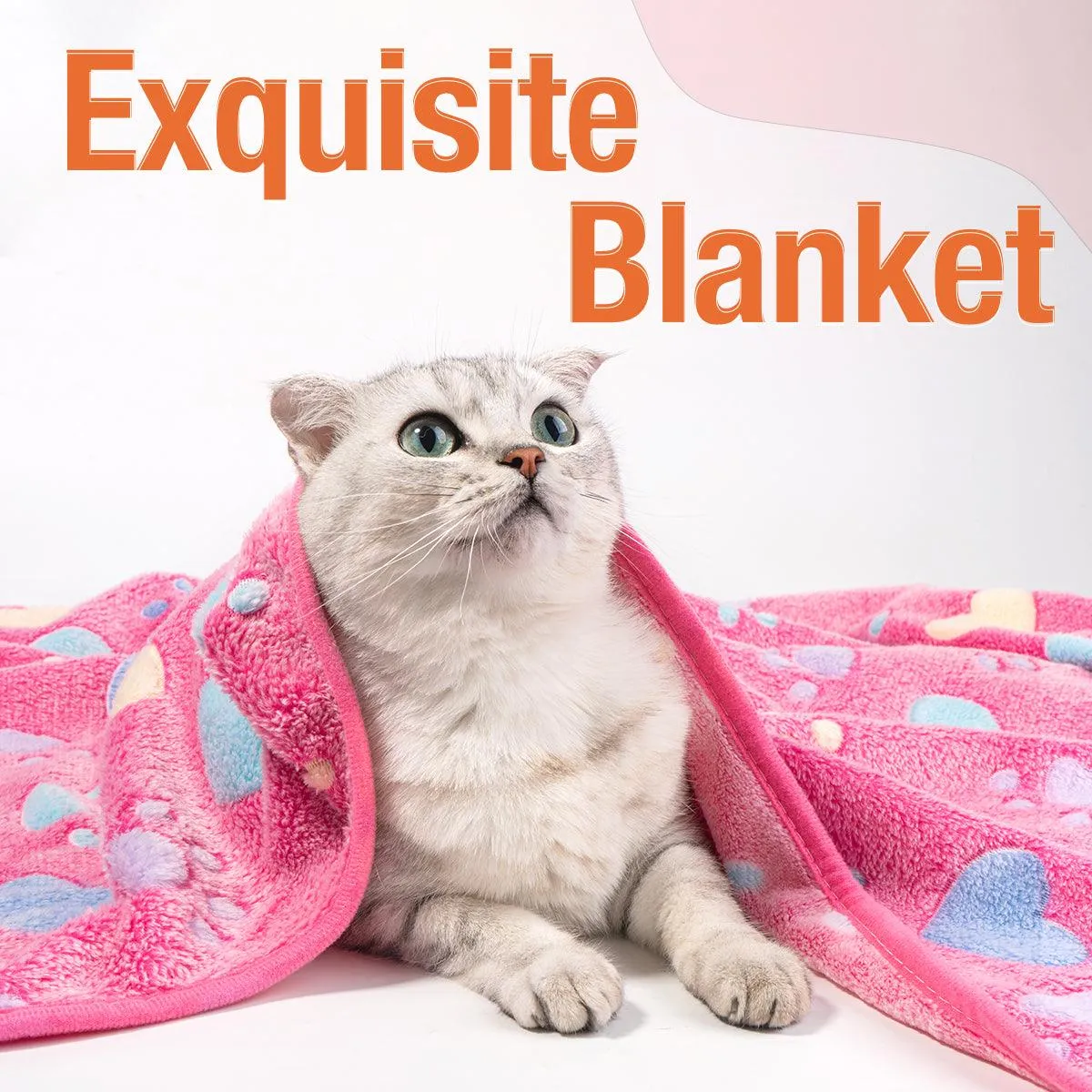 Fluffy Cats Dogs Blankets, 3 Pack  (Heart)