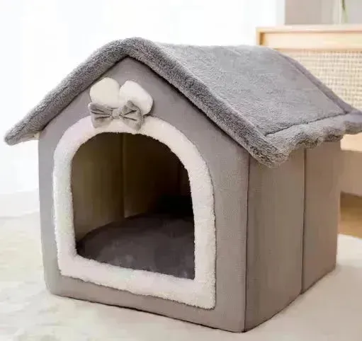 Foldable Dog House Pet Cat Bed Winter Dog Villa Sleep Kennel Removable Nest Warm Enclosed Cave Sofa Pets Supplies