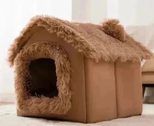 Foldable Dog House Pet Cat Bed Winter Dog Villa Sleep Kennel Removable Nest Warm Enclosed Cave Sofa Pets Supplies