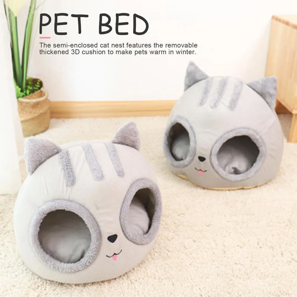 Funki Buys | Pet Beds | Cat Bed | Cute Cat Head Kitten Hut Bed