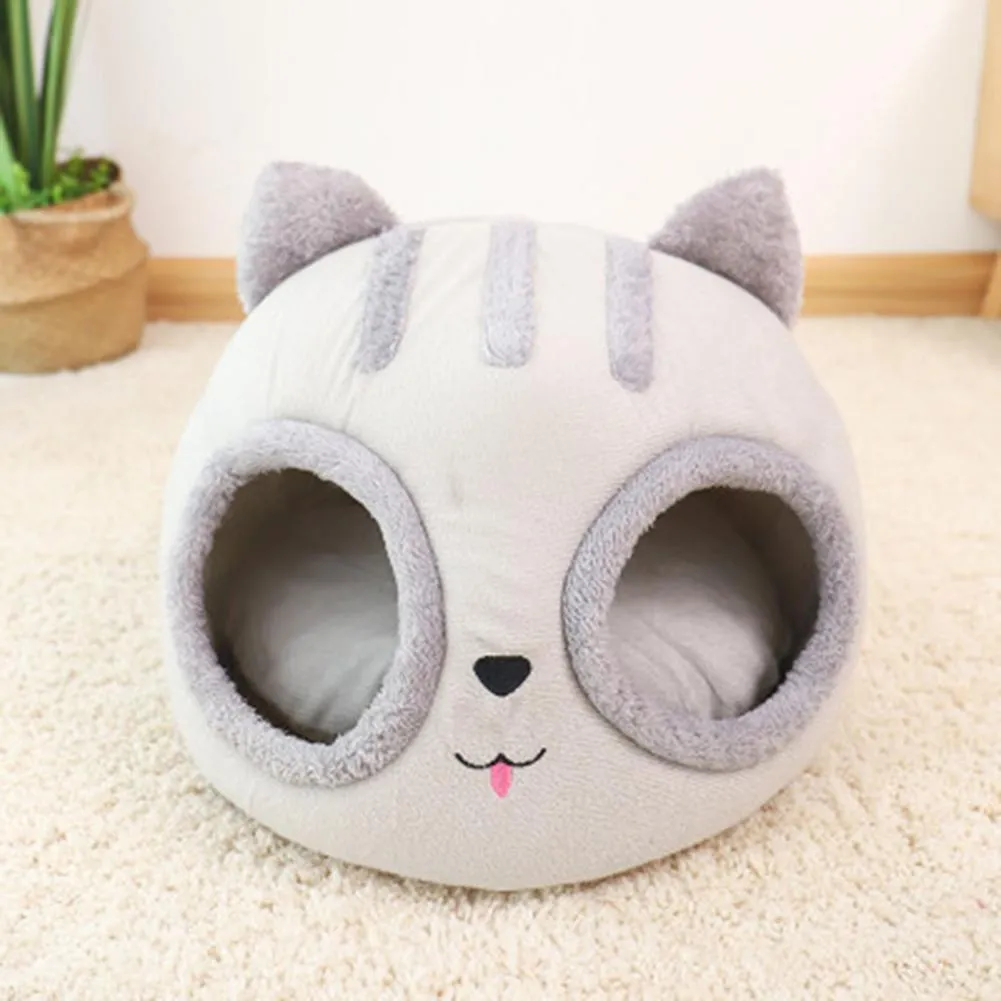 Funki Buys | Pet Beds | Cat Bed | Cute Cat Head Kitten Hut Bed