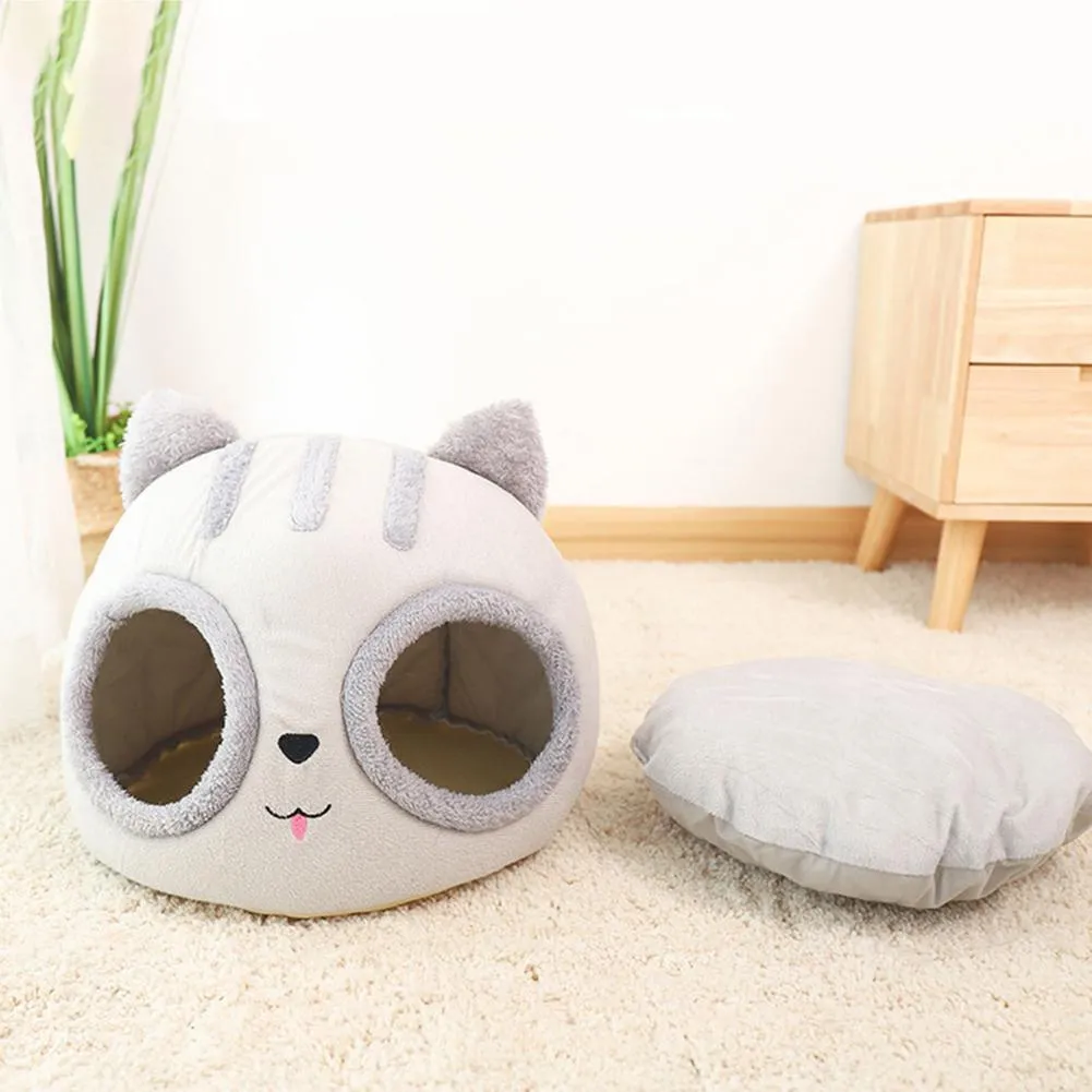 Funki Buys | Pet Beds | Cat Bed | Cute Cat Head Kitten Hut Bed