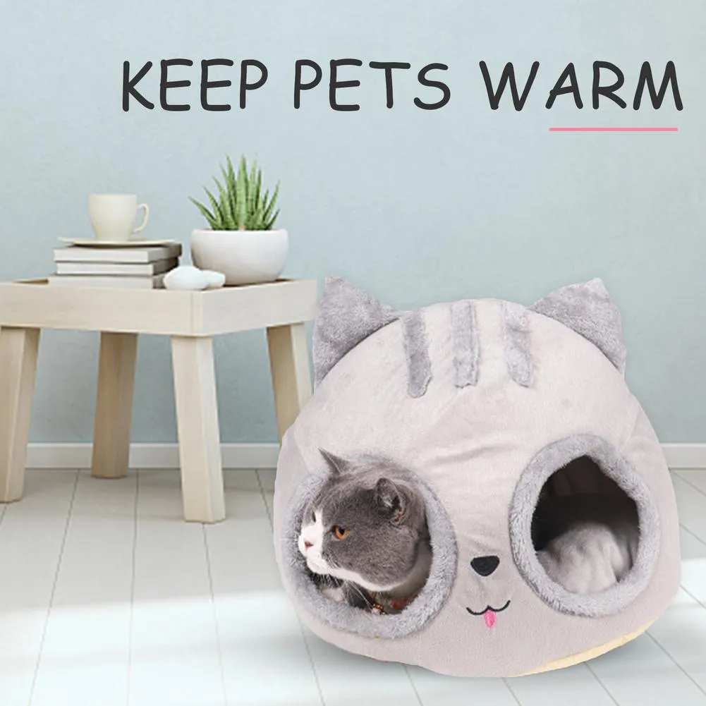 Funki Buys | Pet Beds | Cat Bed | Cute Cat Head Kitten Hut Bed