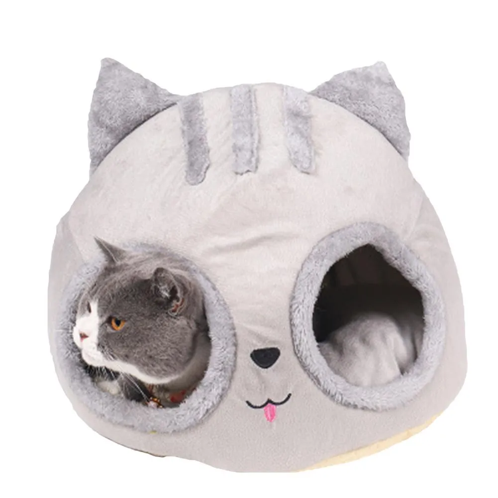Funki Buys | Pet Beds | Cat Bed | Cute Cat Head Kitten Hut Bed