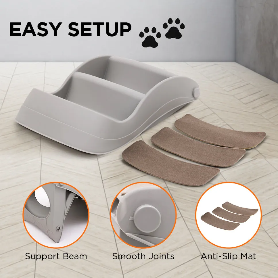 Furtastic 38cm Foldable Pet Stairs Ramp (Grey)