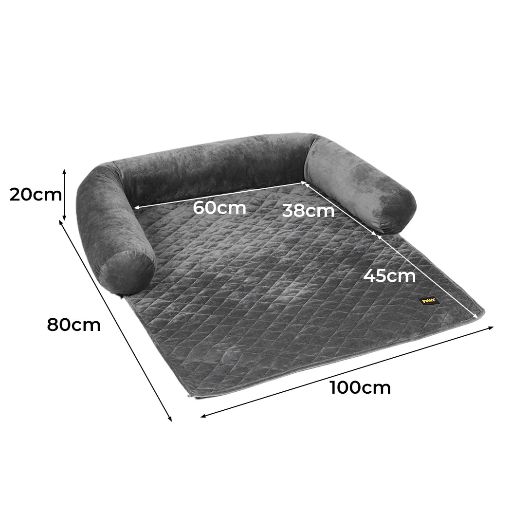 Kids Pet Protector Sofa Cover Dog Cat Waterproof Couch Cushion Slipcovers - Grey Large