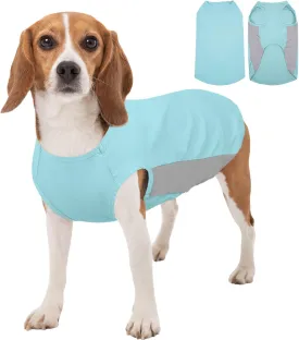 Kuoser Dog Cooling Vest, Sun Protection Puppy T-Shirts, Quick Dry Dog Summer Clothes for Medium Dogs Boy Girl Blue L