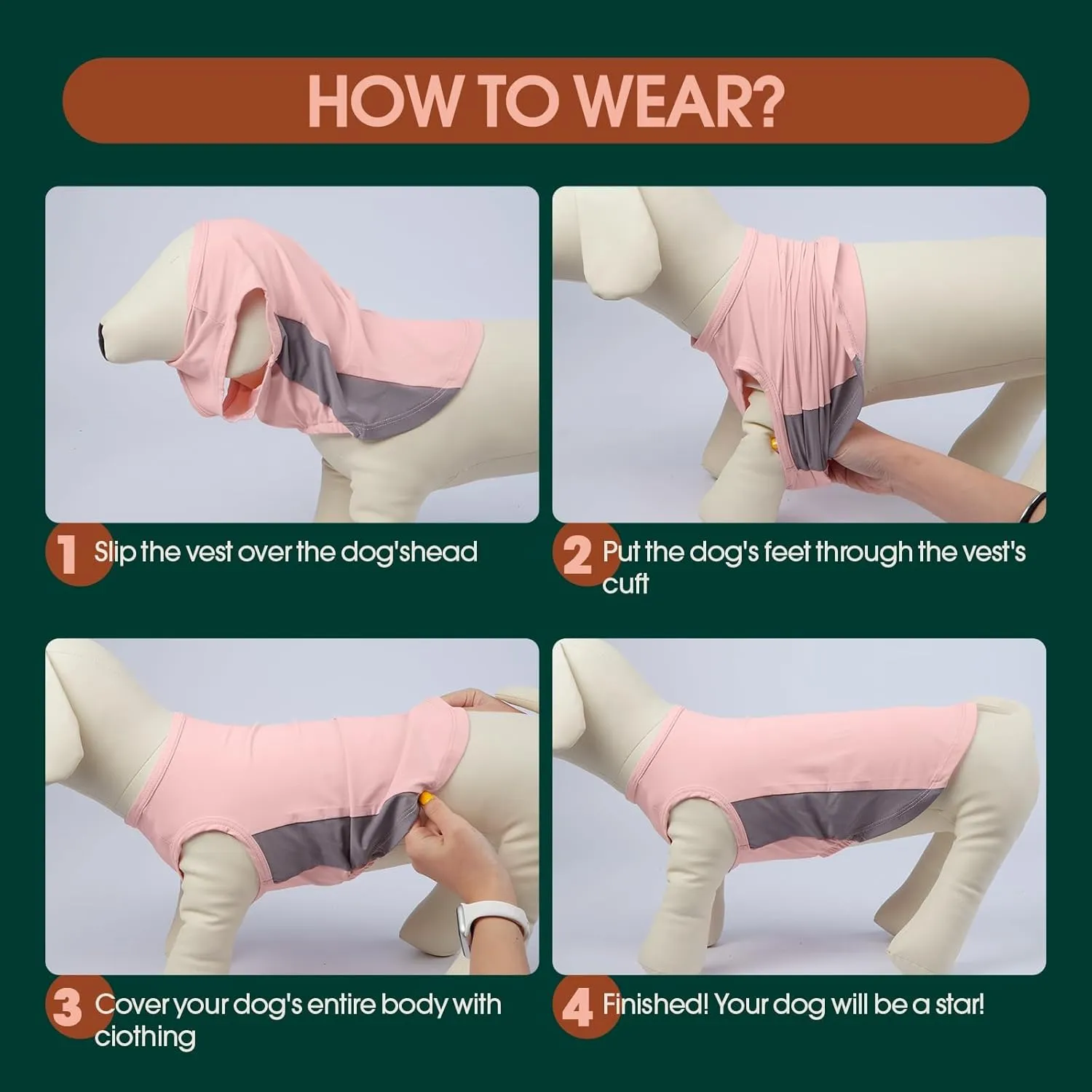Kuoser Dog Cooling Vest, Sun Protection Puppy T-Shirts, Quick Dry Dog Summer Clothes for Medium Dogs Boy Girl Pink L