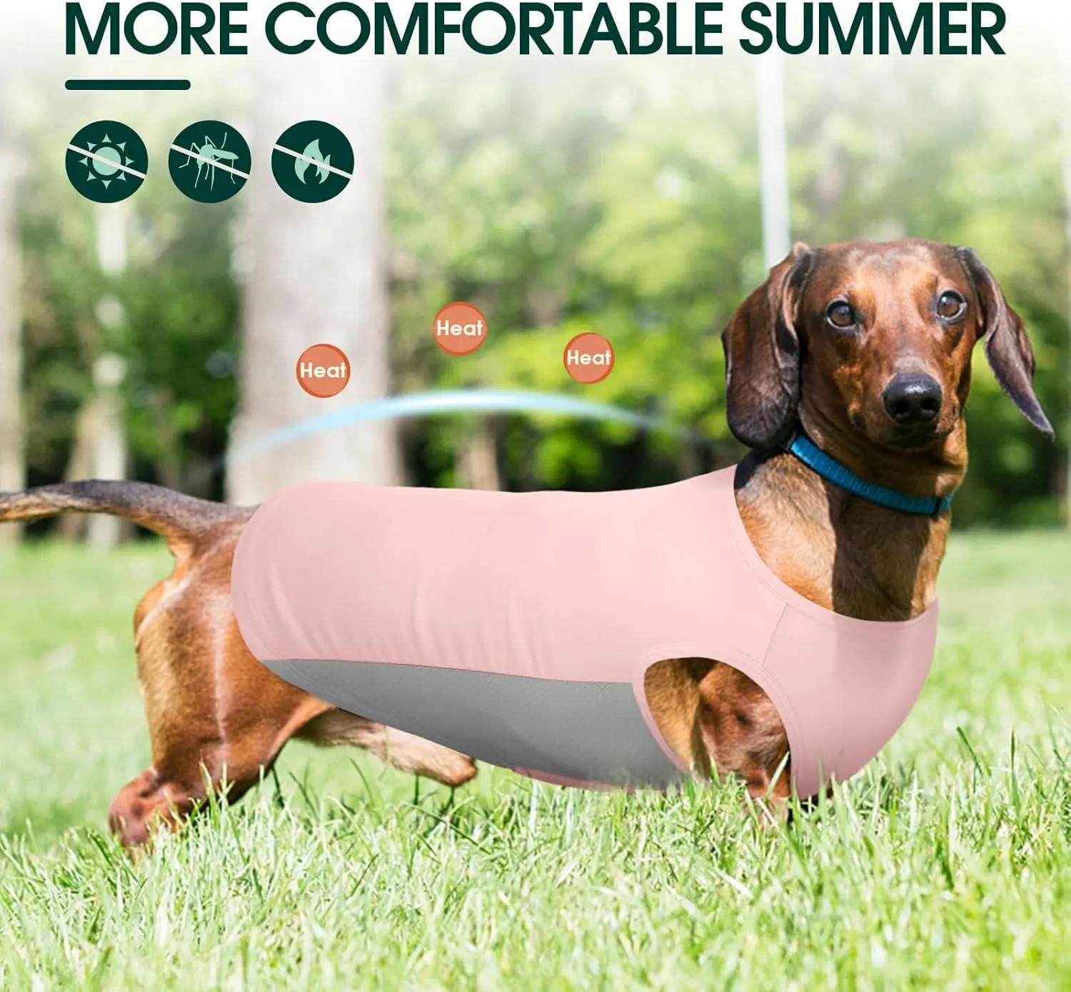 Kuoser Dog Cooling Vest, Sun Protection Puppy T-Shirts, Quick Dry Dog Summer Clothes for Medium Dogs Boy Girl Pink L