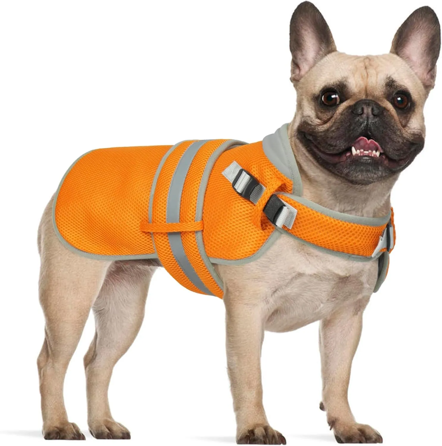 Lelepet Dog Cooling Vest for Large Dogs Lightweight Breathable Cooling Dog Vest with Adjustable Straps Summer Dogs Shirt Reflective Harness Vest with D-Rings for Hiking, Beach, Backyard, XXL, Orange