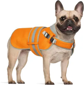 Lelepet Dog Cooling Vest for Large Dogs Lightweight Breathable Cooling Dog Vest with Adjustable Straps Summer Dogs Shirt Reflective Harness Vest with D-Rings for Hiking, Beach, Backyard, XXL, Orange