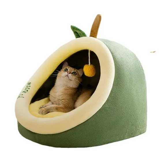 Lovely Pet Bed Semi-Closed Soft Cat Bed