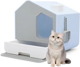 Magshion Covered Cat Litter Box with Mat and Litter Scoop, Odorless Anti-Splashing Covered Hooded Cat Box for Up to 10 Lbs Cats, Drawer Type Easy Clean Cats Toilet, 17" L x 14.5" W x 17.5" H