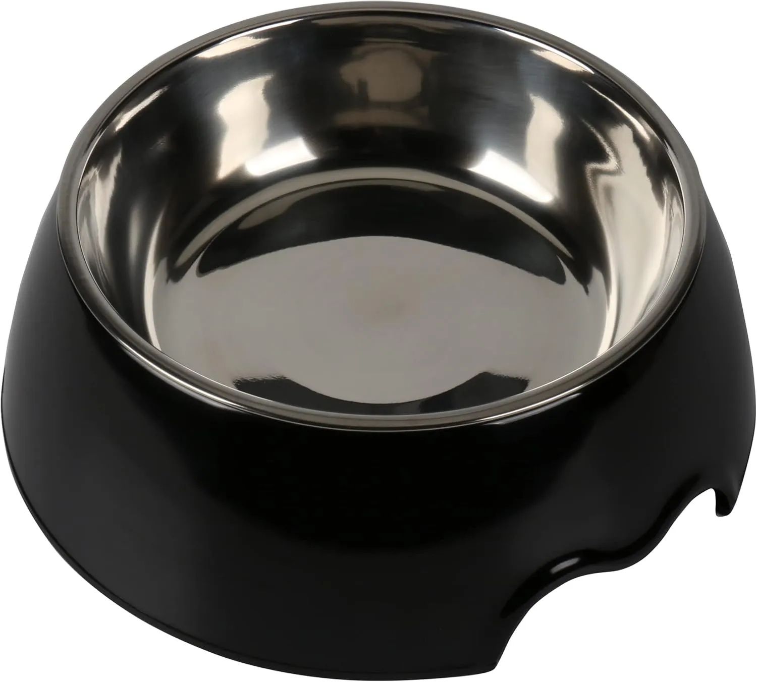 M&BGWPP Melamine Plastic Dog Food Bowl, Non Skid BaseAnti-Slip Pet Feeder Bowls, 2-in-1 Removable Stainless Steel Pet Feeder Holder for Dogs and Cats (28oz 8.66in*2.83in, Black)