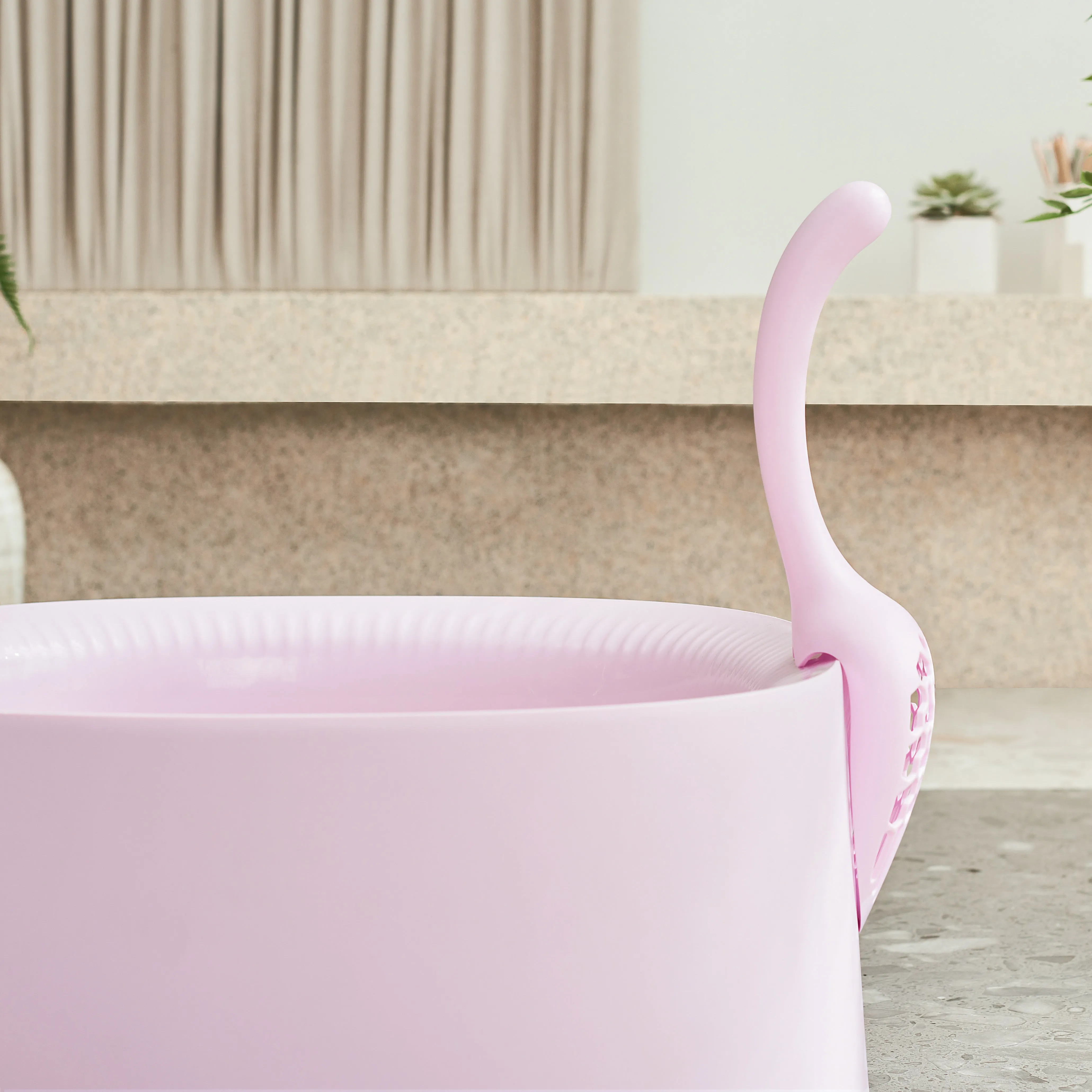 Michu Macaron Open High Edge Extra Large Cat Litter Box Taro