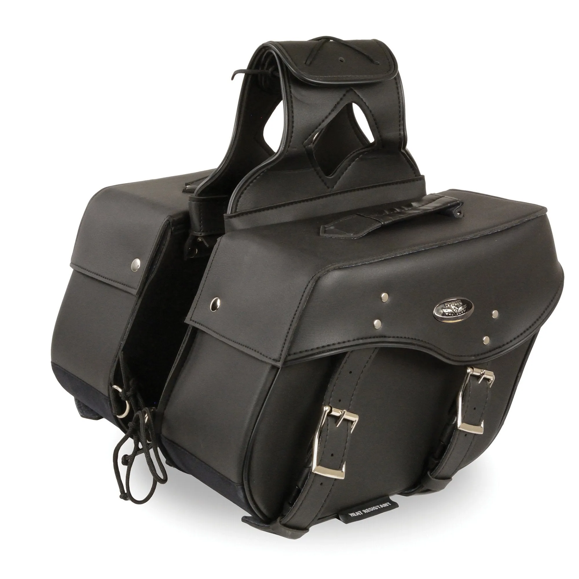 Milwaukee Leather SH55303ZB Black Medium Zip-Off PVC Throw Over