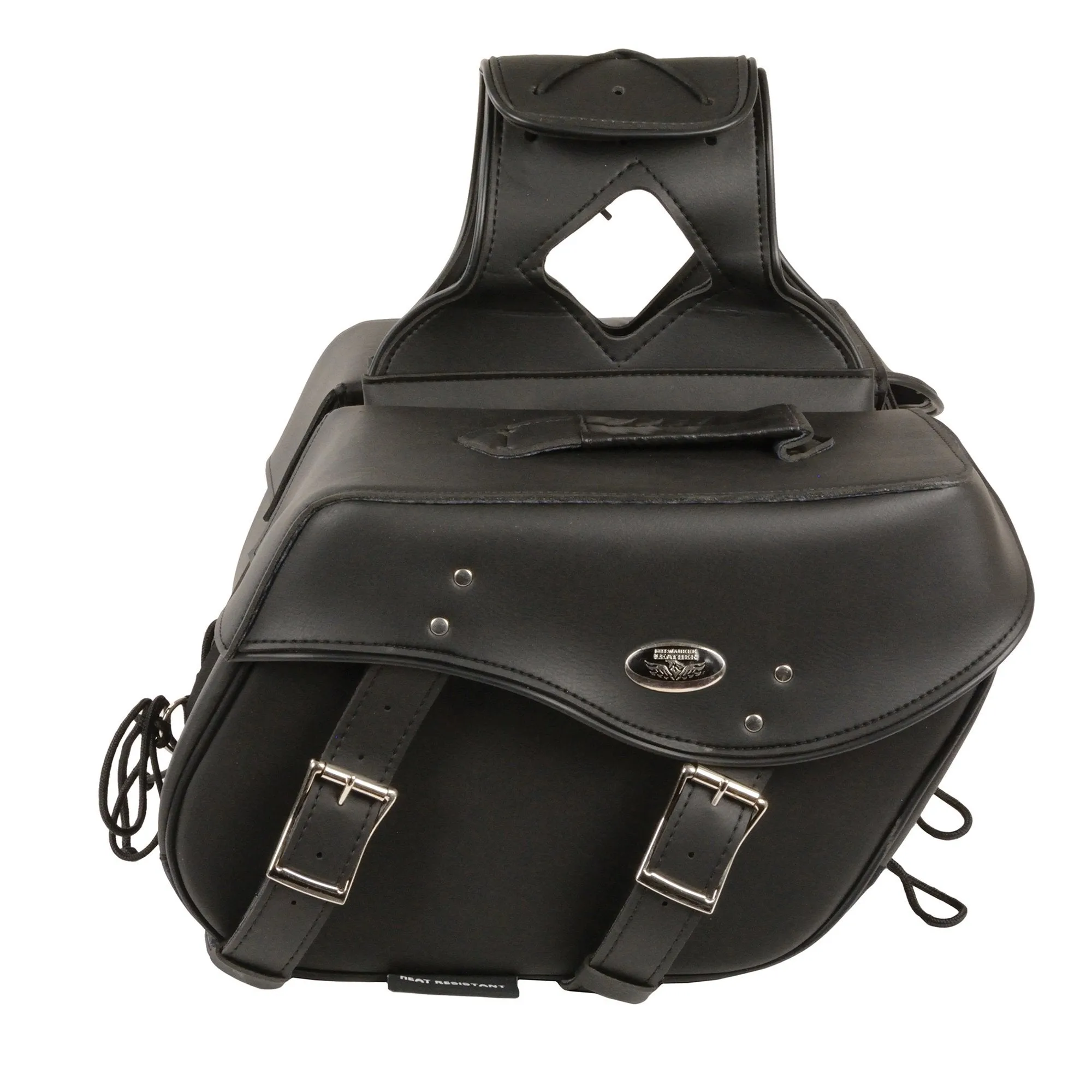 Milwaukee Leather SH55303ZB Black Medium Zip-Off PVC Throw Over