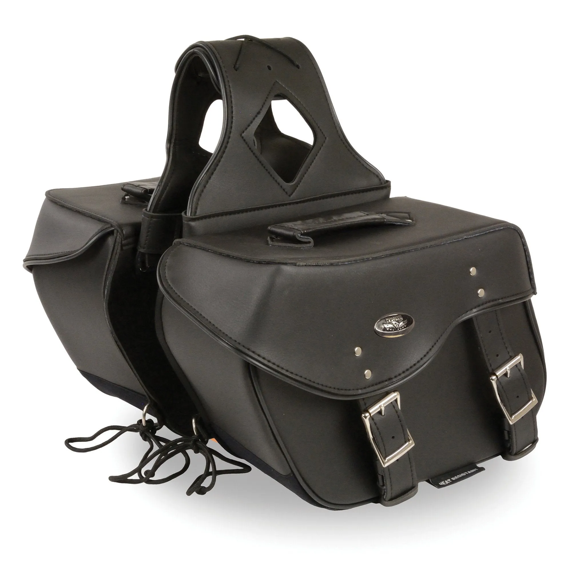 Milwaukee Leather SH55303ZB Black Medium Zip-Off PVC Throw Over