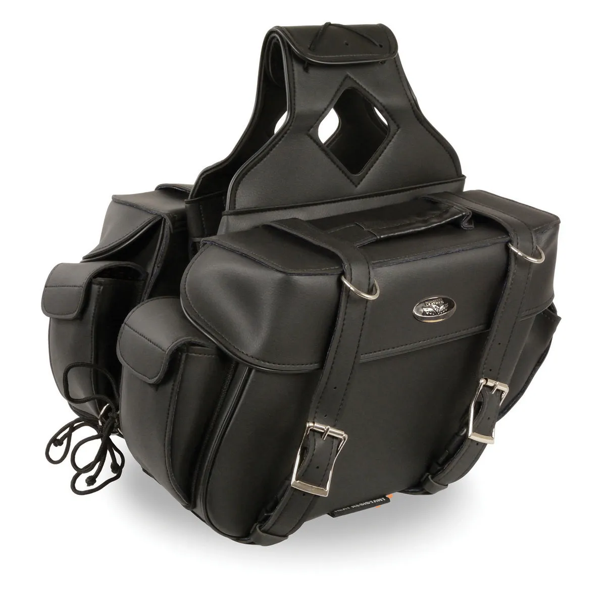 Milwaukee Leather SH57403ZB Black Medium Zip-Off PVC Throw Over