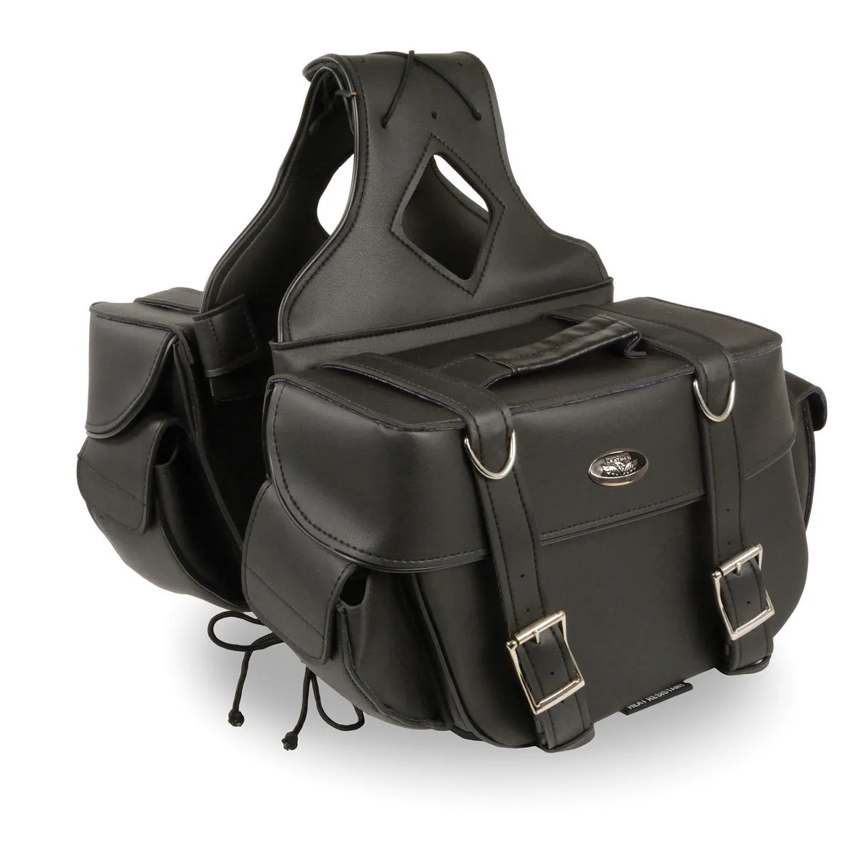 Milwaukee Leather SH57403ZB Black Medium Zip-Off PVC Throw Over