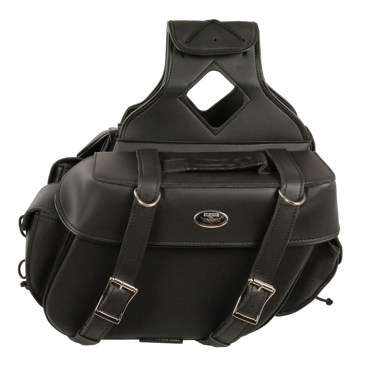 Milwaukee Leather SH57403ZB Black Medium Zip-Off PVC Throw Over