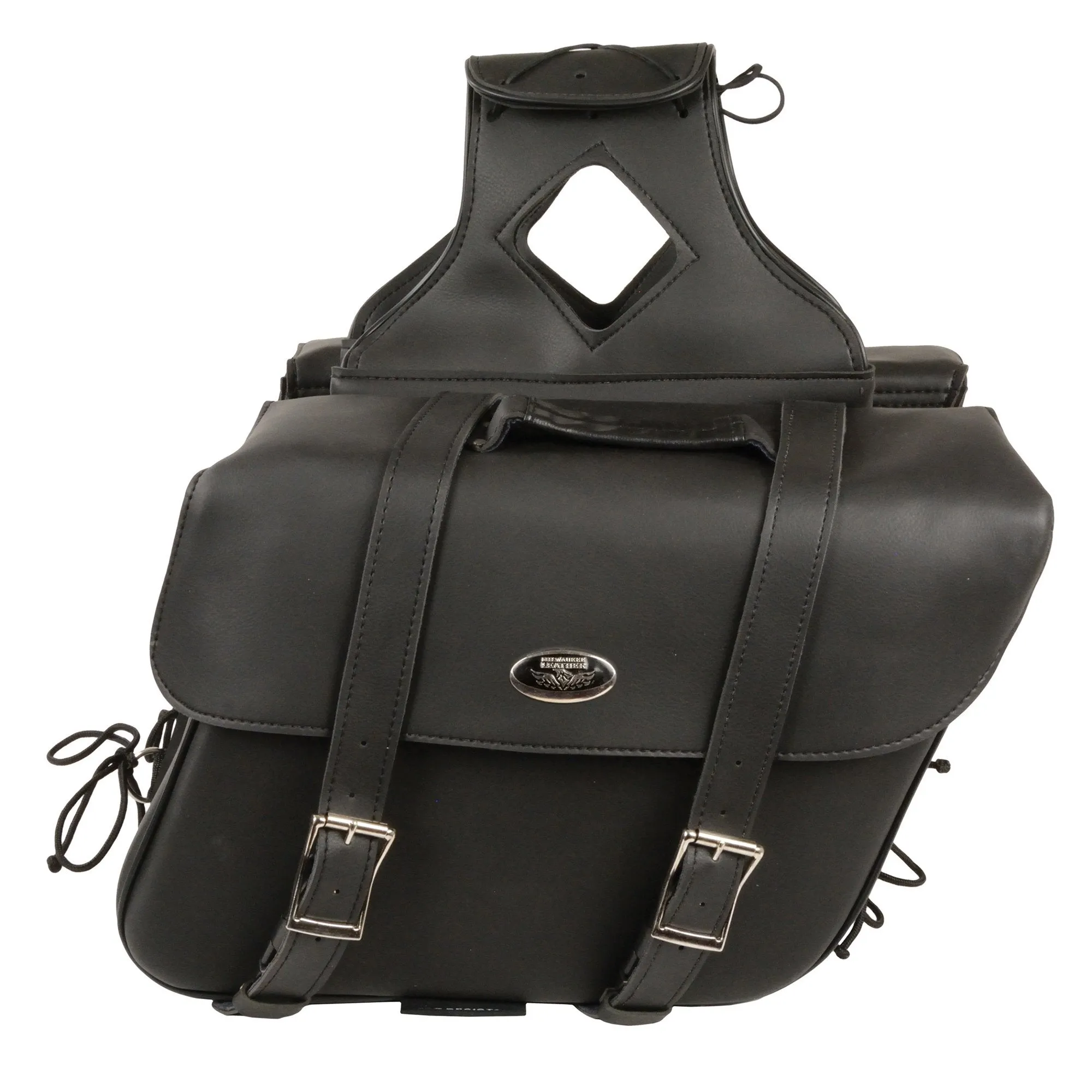 Milwaukee Leather SH580ZB Black Large Zip-Off PVC Slanted Throw Over