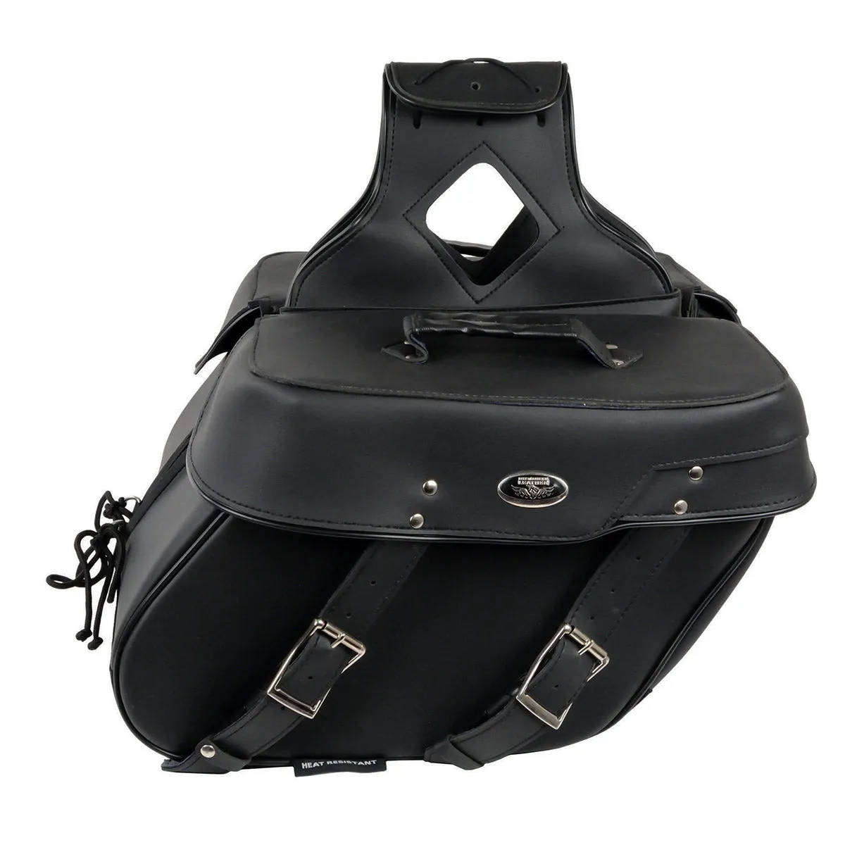 Milwaukee Leather SH592ZB Black Zip-Off PVC Throw Over Slanted Saddle