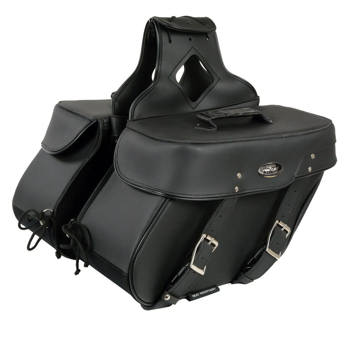 Milwaukee Leather SH592ZB Black Zip-Off PVC Throw Over Slanted Saddle