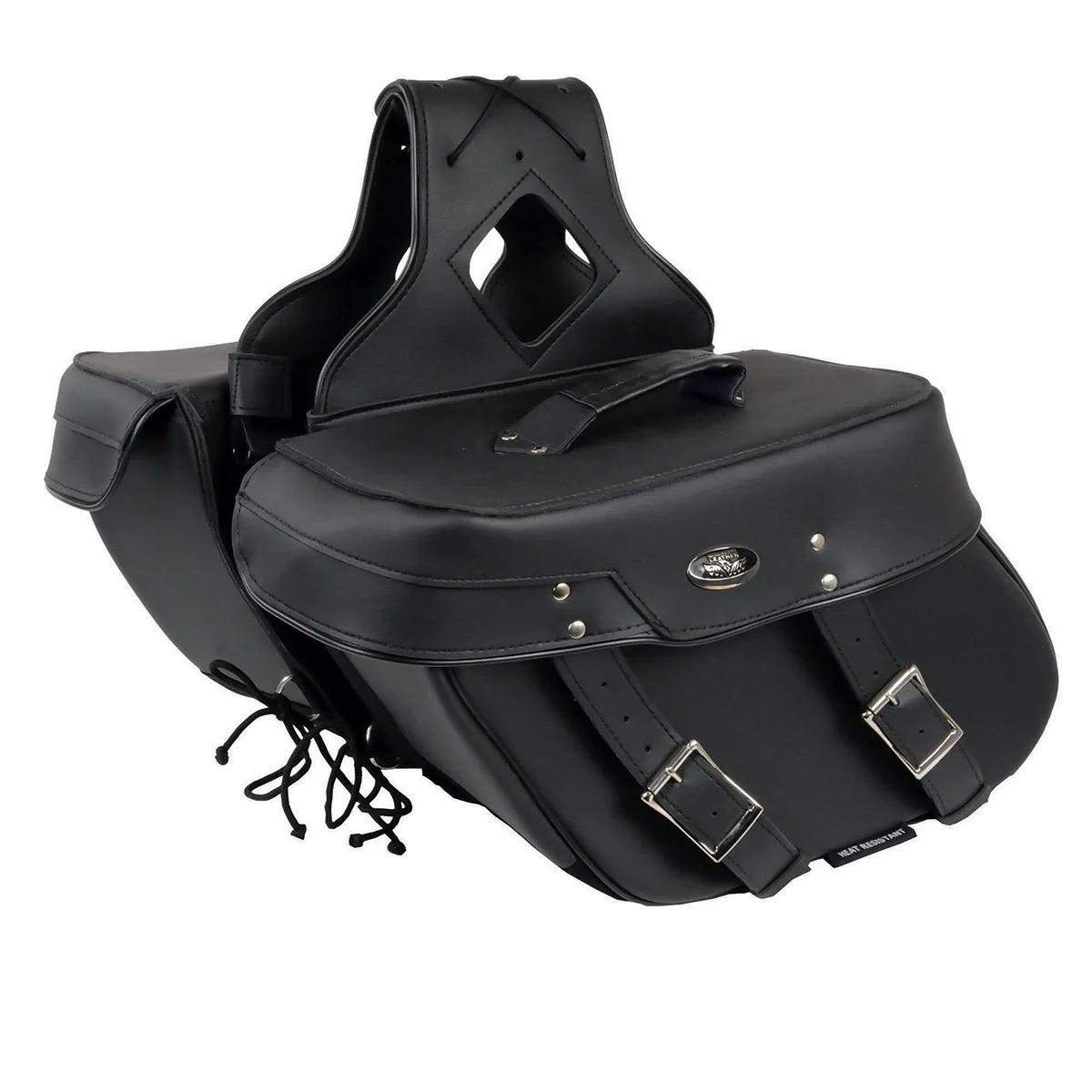 Milwaukee Leather SH592ZB Black Zip-Off PVC Throw Over Slanted Saddle