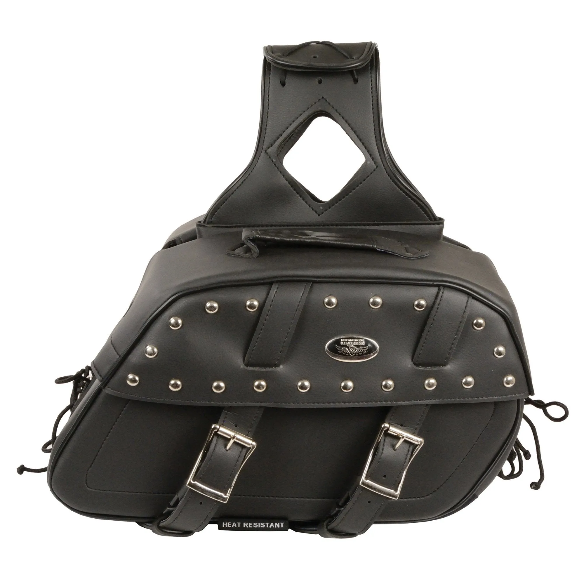 Milwaukee Leather SH61101ZB Black Zip-Off PVC Studded Throw Over