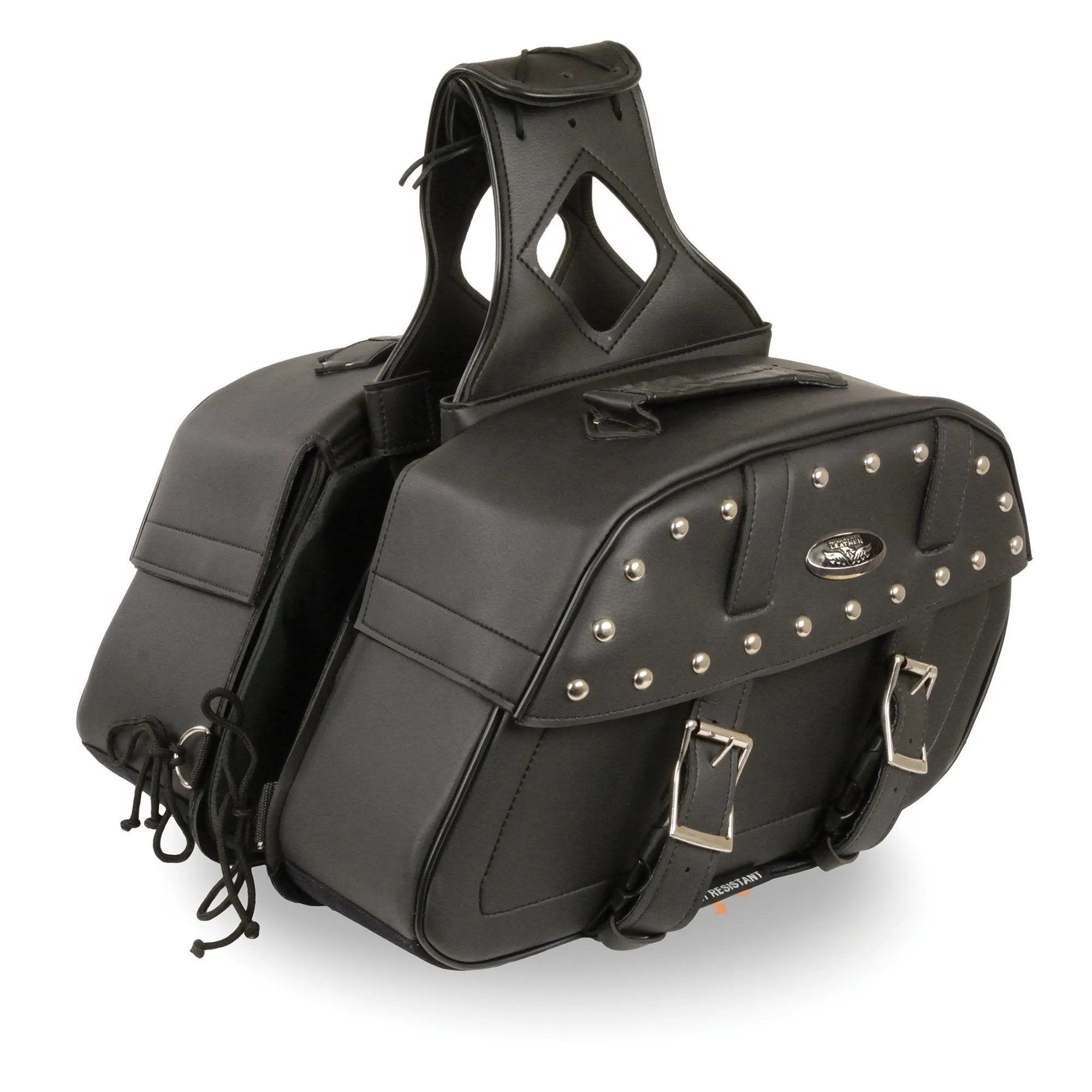 Milwaukee Leather SH61101ZB Black Zip-Off PVC Studded Throw Over