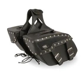 Milwaukee Leather SH658ZB Medium Zip-Off Studded PVC Slanted Throw