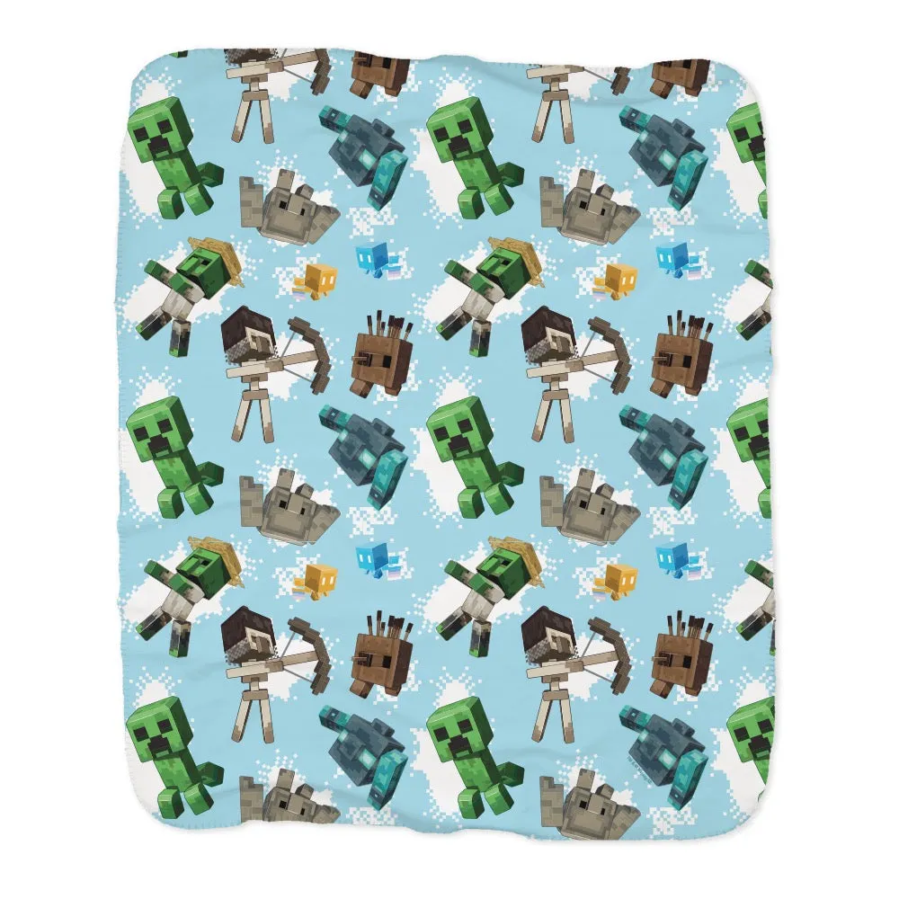 Minecraft Legends Pattern Sherpa Blanket