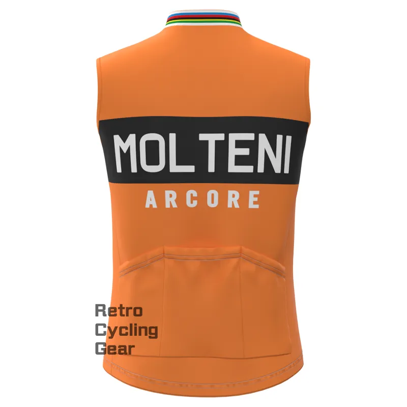 MOLTENI Orange White Retro Cycling Vest
