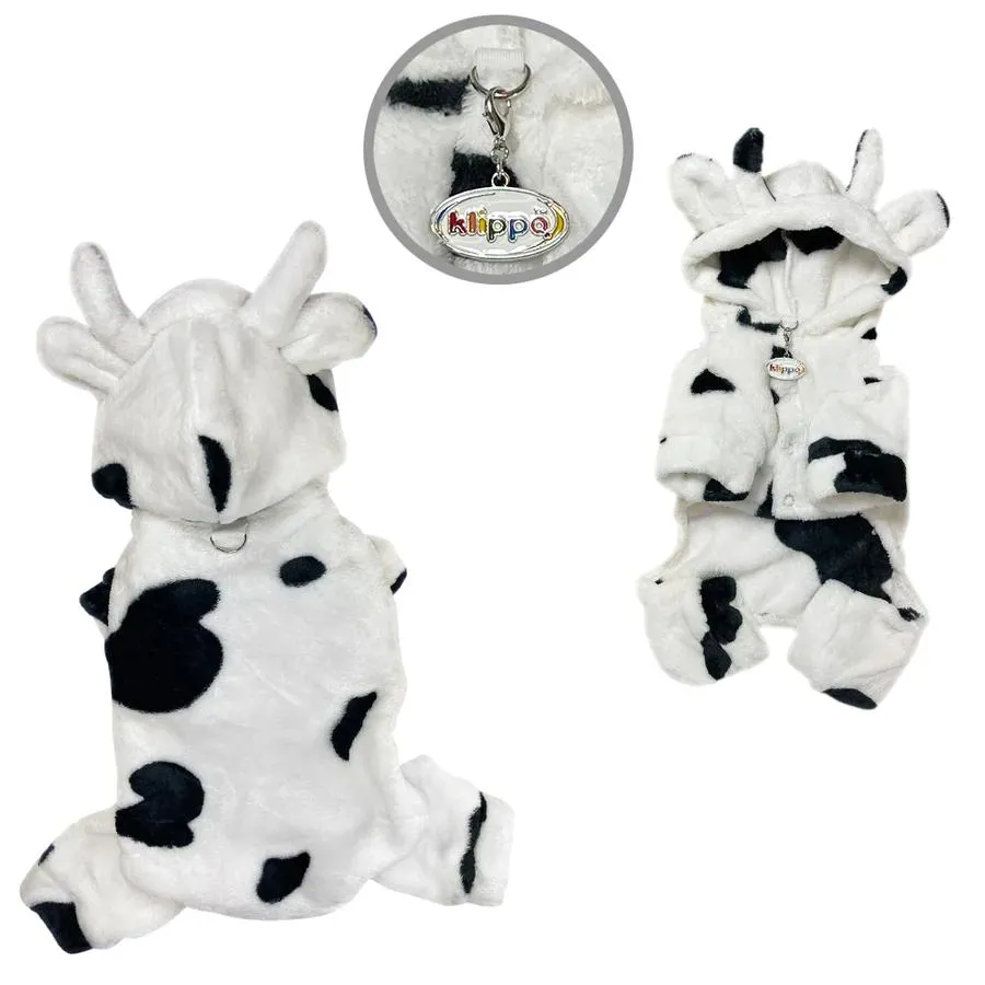 Moo Cow Ultra Thick Plush Hooded Dog Pajamas