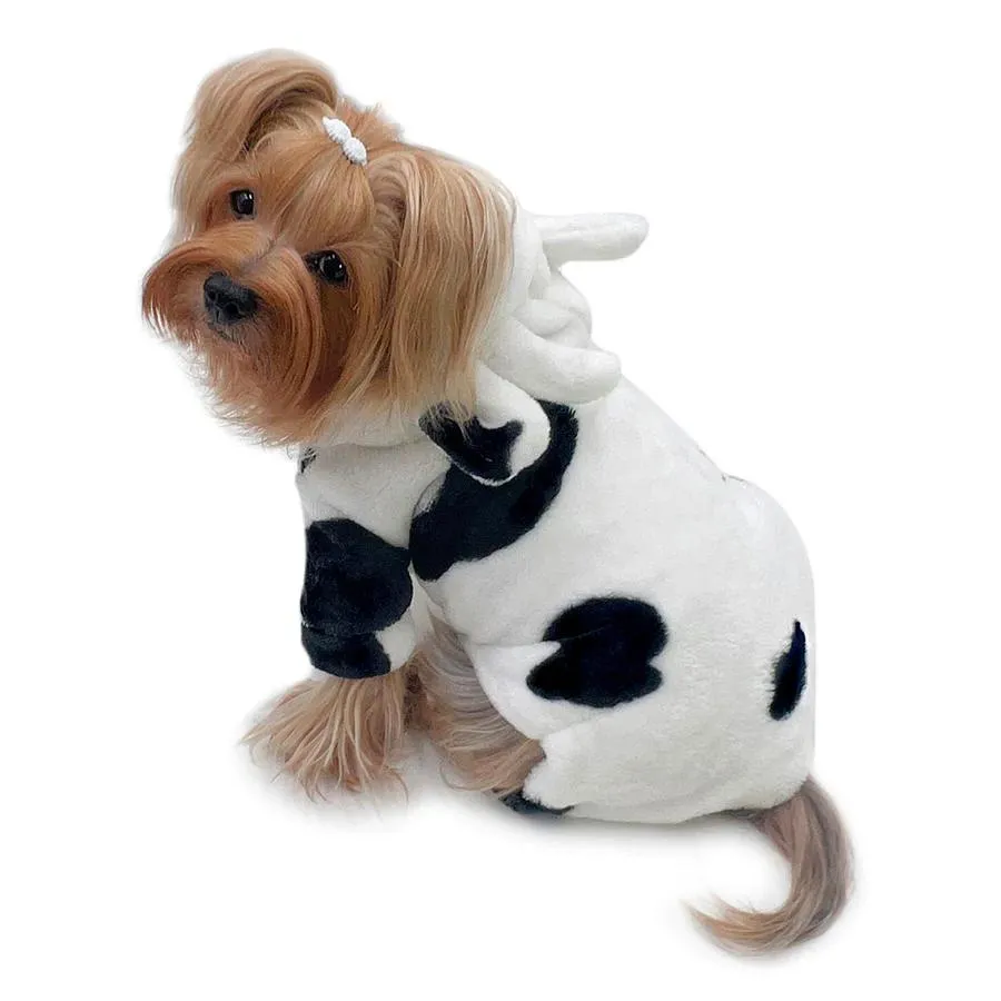 Moo Cow Ultra Thick Plush Hooded Dog Pajamas