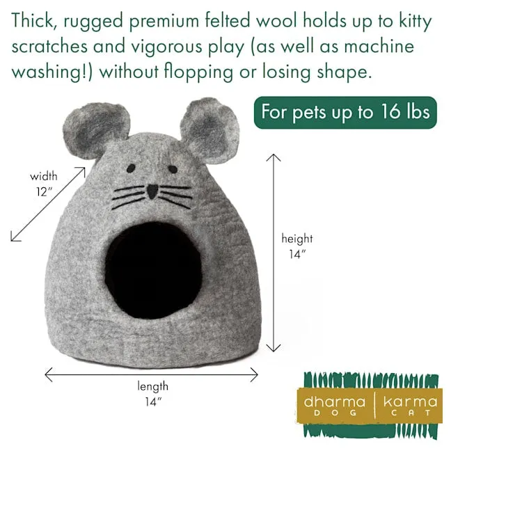 Mouse Natural Wool Cat Cave