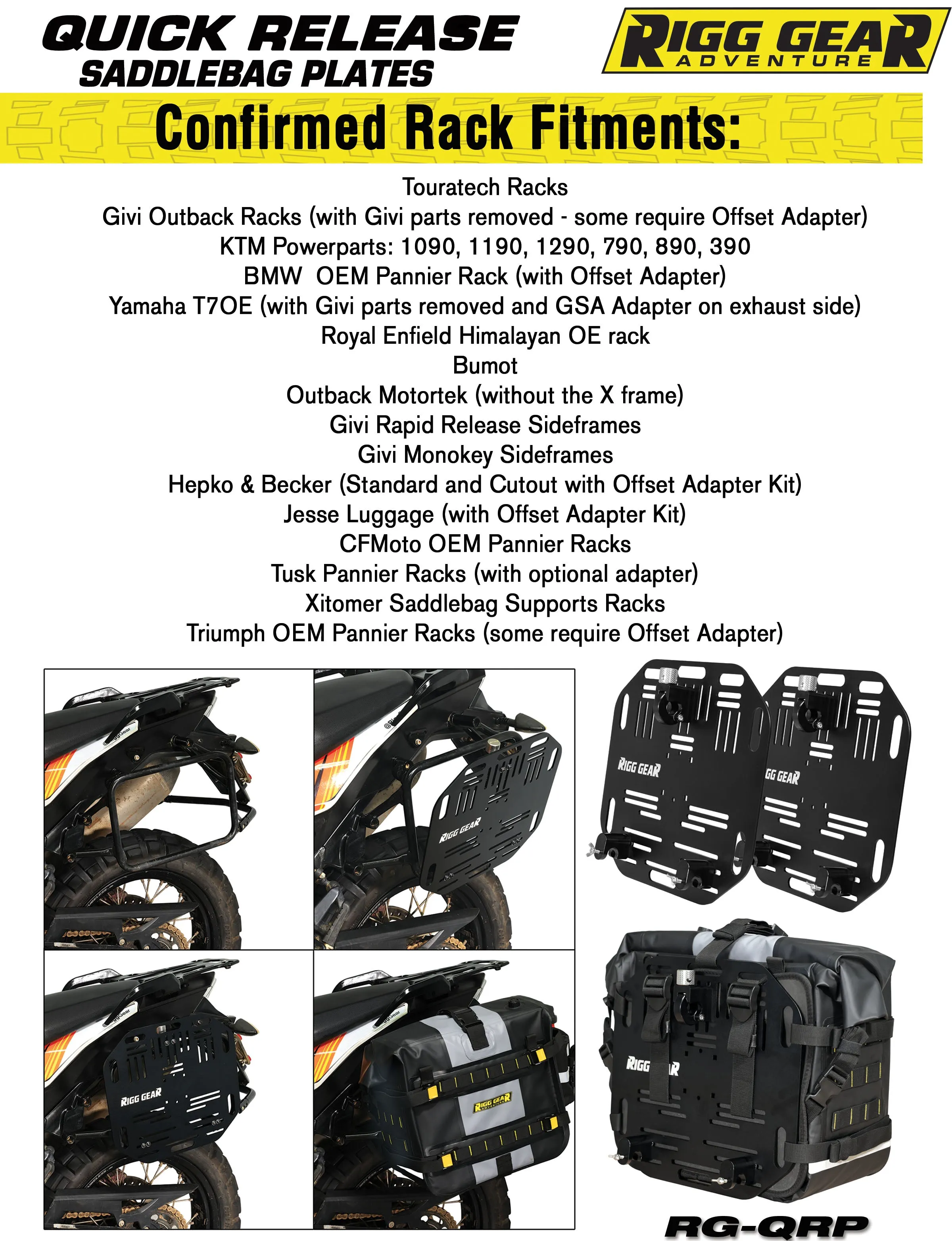 Nelson Rigg Quick Release Saddlebag Plate