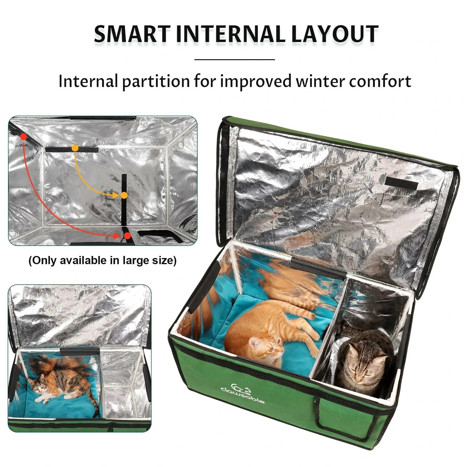 Outdoor Lift-Top Insulated Cat House Large