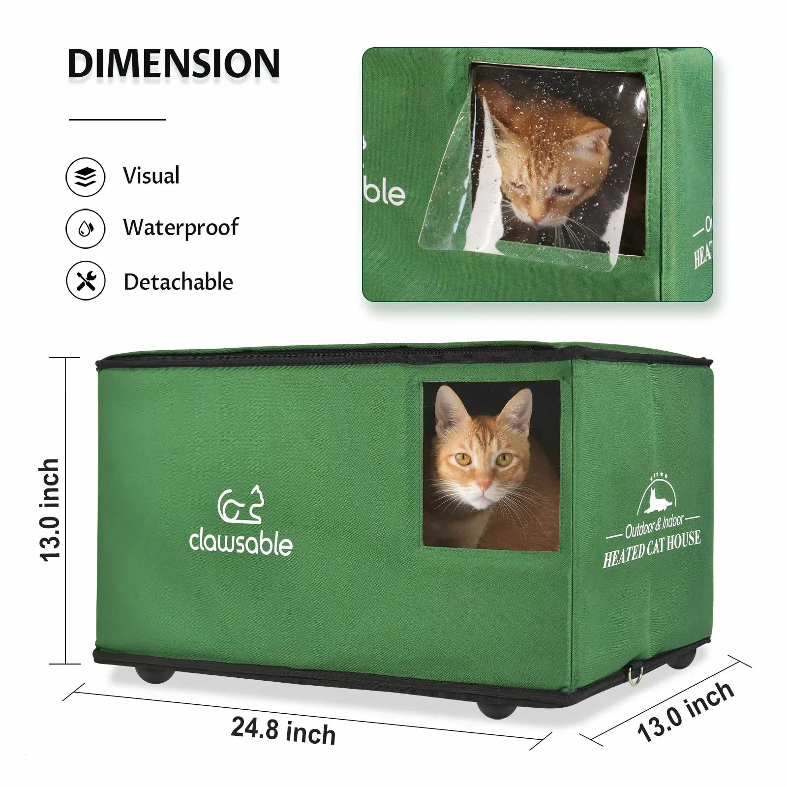 Outdoor Portable Insulated Cat House Large