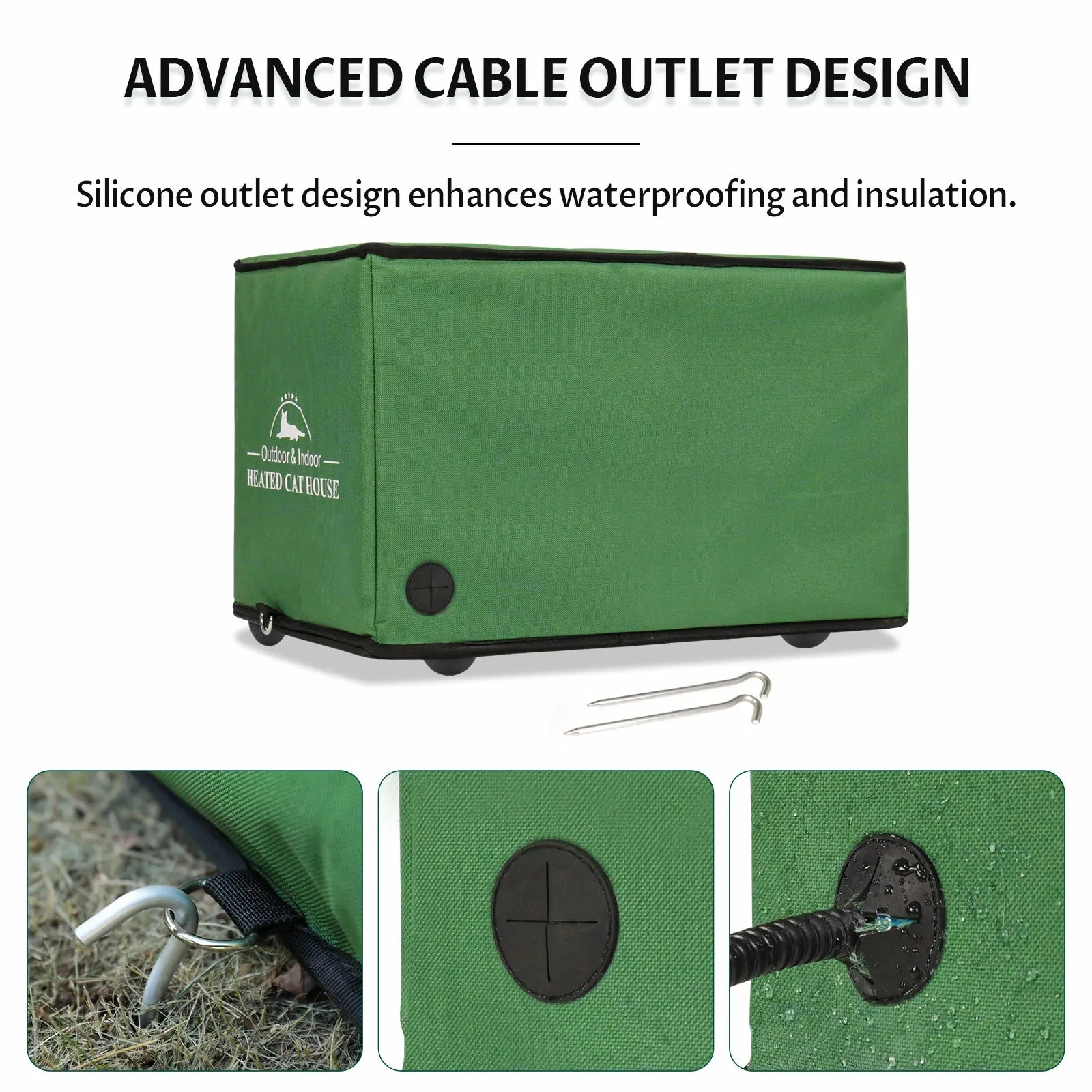 Outdoor Portable Insulated Cat House Large
