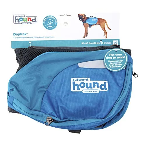 Outward Hound DayPak Blue Dog Saddleback Backpack, Large