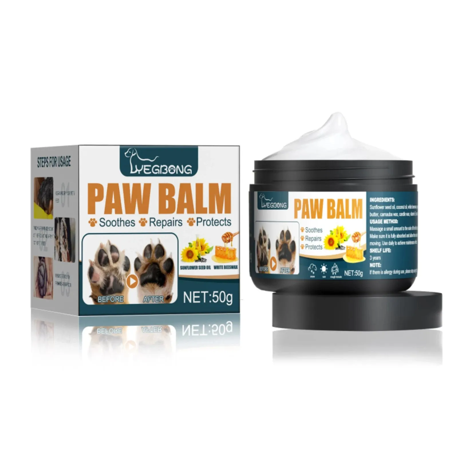 Paw Care Balm All Season Dogs Anti Crack Wax Protector for Noses Paws Lick Safe Cats Foot Repair Moisturizing Pet Paw Care Cream