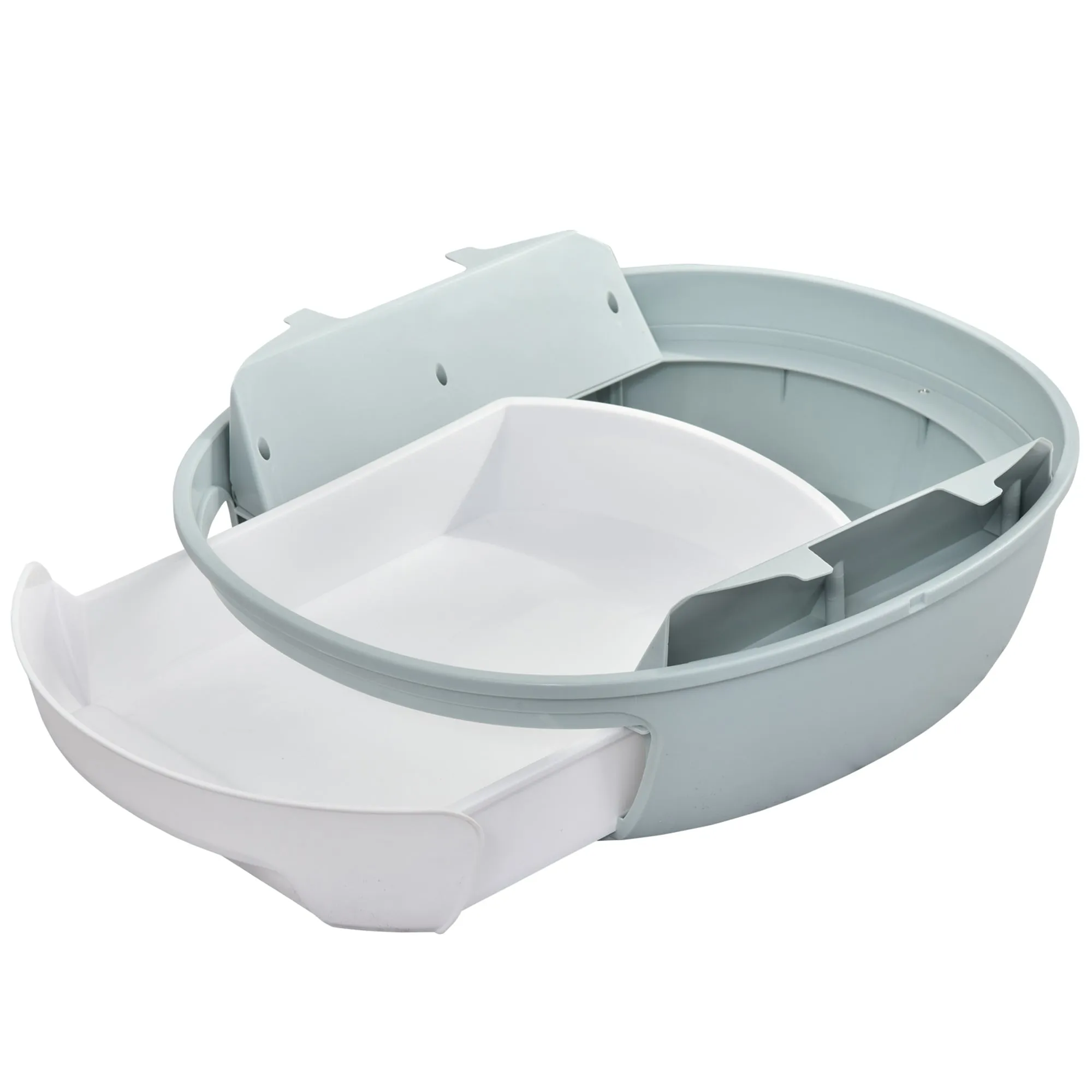 PawHut Futuristic Capsule-Shaped Cat Litter Box w/ 2 Doors Scoop Drawer Blue