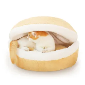 PAWS ASIA Suppliers Eco Portable Cute Plush Enclosed Round Pet Bed Cave Nest