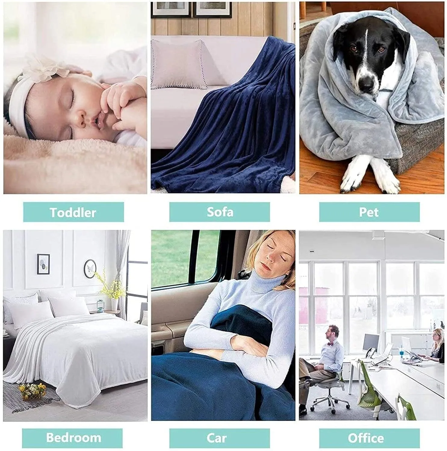 Perinsto Puppy Dogs Cute Animals Throw Blanket Ultra Soft Warm All Season Cartoon Pets Decorative Fleece Blankets for Bed Chair Car Sofa Couch Bedroom 60"X50"