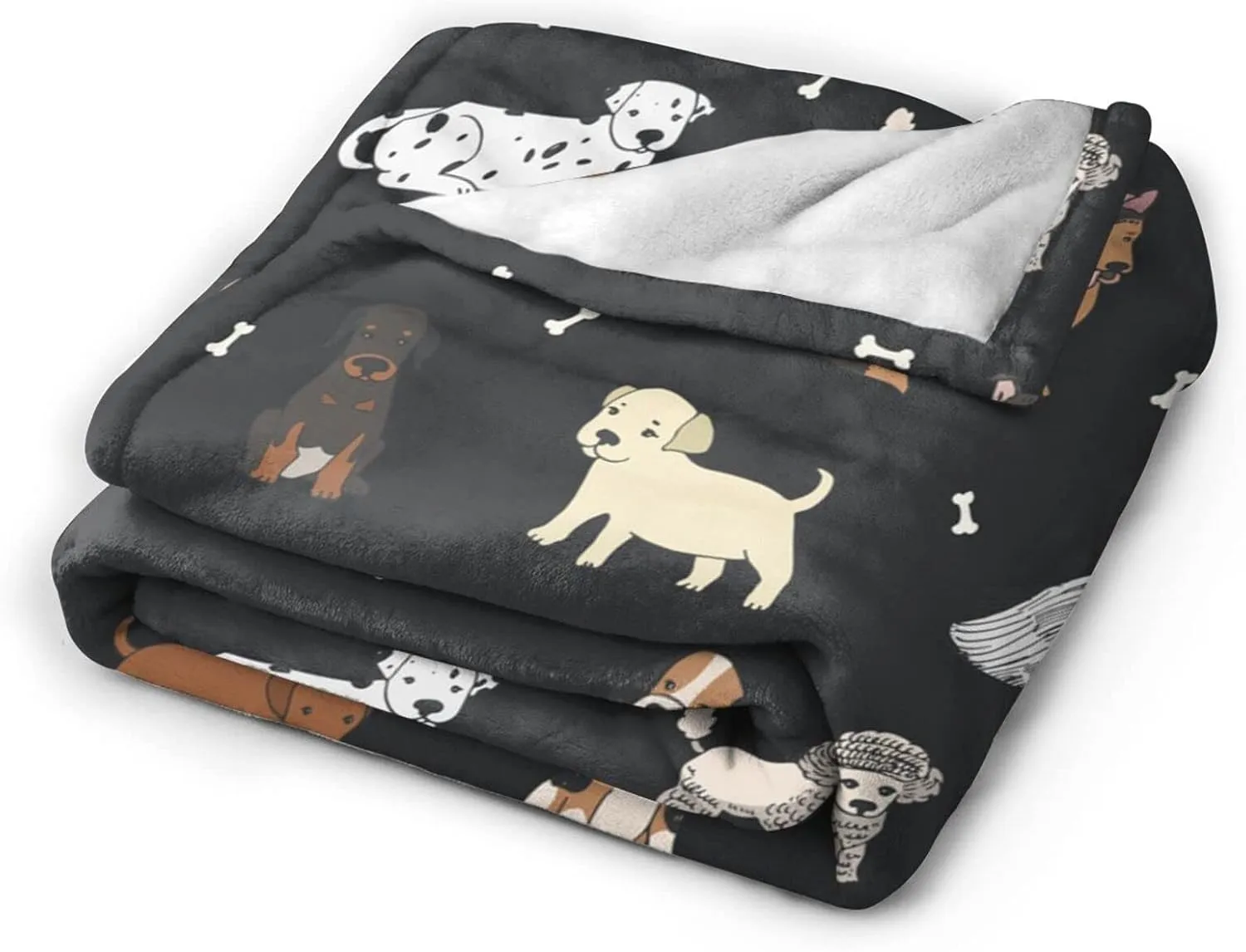 Perinsto Puppy Dogs Cute Animals Throw Blanket Ultra Soft Warm All Season Cartoon Pets Decorative Fleece Blankets for Bed Chair Car Sofa Couch Bedroom 60"X50"